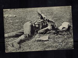 Mint US Army RPPC Postcard Soldier Digging Trench WW 1 France