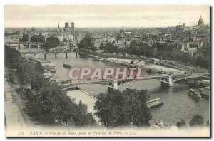 Old Postcard Paris View of the Seine taking Pavillon de Flore