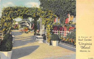 Roof Garden Corner Virginia Hotel Monroe Louisiana linen postcard
