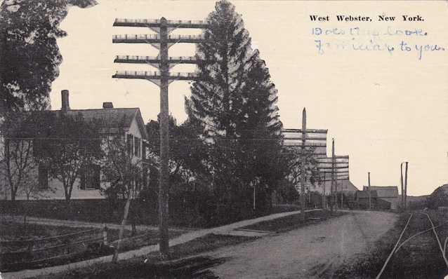 Tracks along Street in West Webster NY, New York - pm 1911 - DB