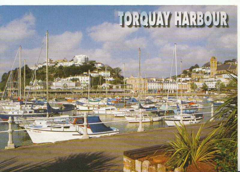 Devon Postcard - View of Torquay Harbour - Ref TZ3508