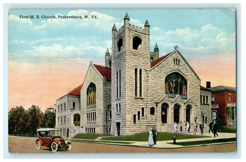 c1910 First Methodist Church Parkersburg West Virginia WV Postcard 