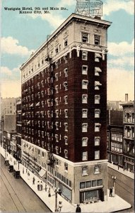 Postcard Westgate Hotel, 9th and Main Streets in Kansas City, Missouri