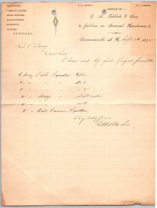 1895  Somersworth  New Hampshire  E. A. Tibbets & Son Hardware  Receipt 11 x 8