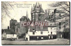 Old Postcard Brittany Scenic Vitre Chateau Seen from the Place St Yves