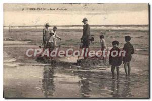 Old Postcard Berck Plage children games