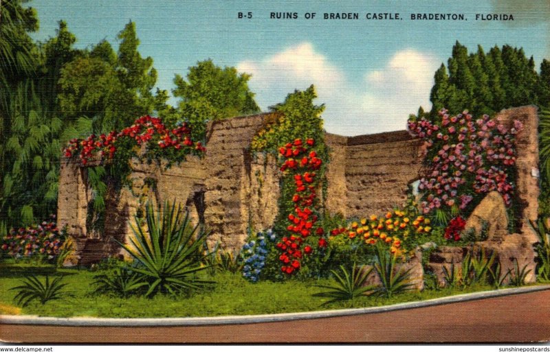 Florida Bradenton Ruins Of Braden Castle 1954