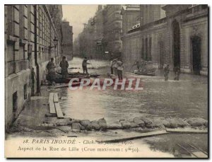 Old Postcard Paris Floods Cliche January 28, 1910 Appearance of the Rue de Lille