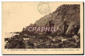 Old Postcard Camaret sur Mer Beach Toulinguet The Small Caves and Pointe