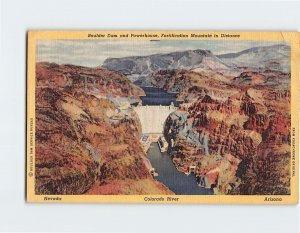 Postcard Boulder Dam and Powerhouse, Colorado River