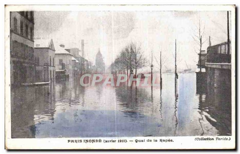 Old Postcard Paris 1910 Floods Quai de la Rapee