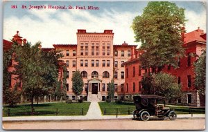 St. Joseph's Hospital Saint  Paul Minnesota MN Roadway Grounds & Trees Postcard