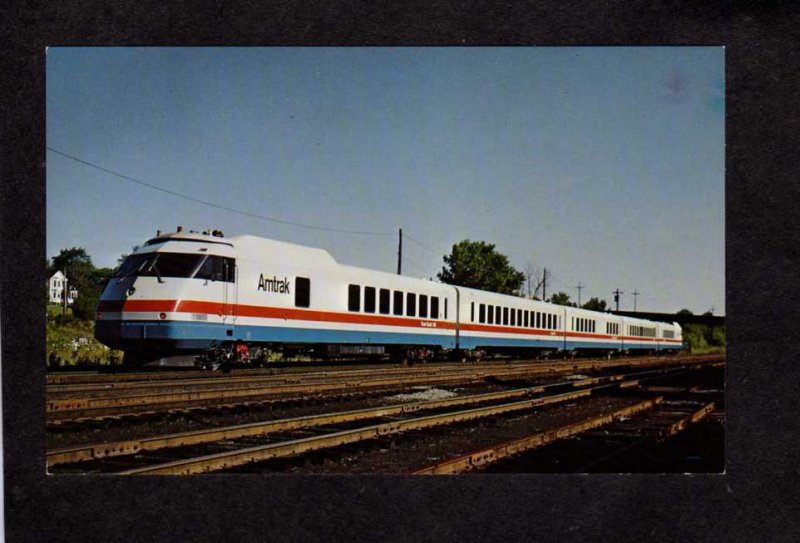 NY Amtrak Turbo Railroad Train Albany Rensselaer Station Depot New York Postcard