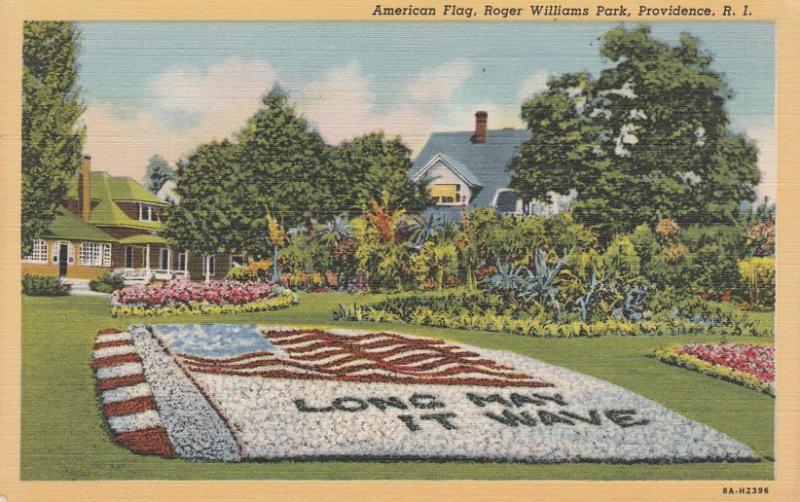 American Flag Garden ar Roger Williams Park - Providence RI Rhode Island - Linen