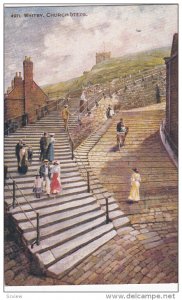 WHITBY, Yorkshire, England, 1900-1910's; Church Steps