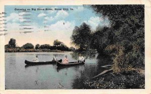 Canoeing Big Sioux River Sioux City Iowa 1921 postcard