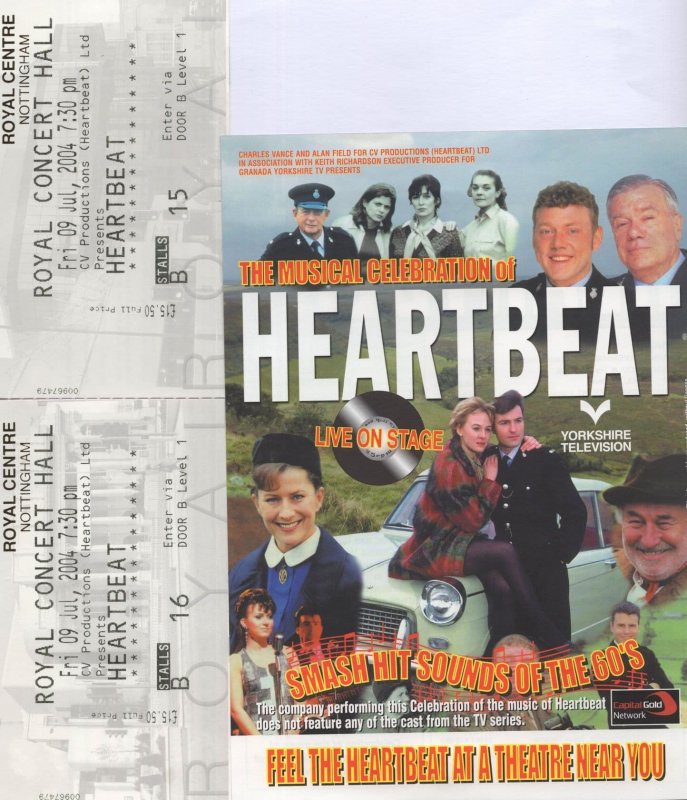 Heartbeat TV Show Live On Nottingham Stage 2x Ticket & Flyer