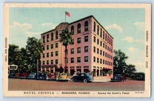 Marianna Florida Postcard Hotel Chipola Exterior Building c1948 Vintage Antique