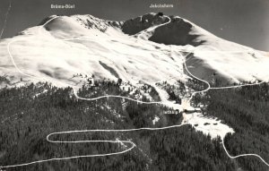 Vintage Postcard 1920's View Ski Resort Brama-buel Jakobshorn Davos Switzerland