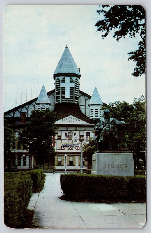 Ocean Grove New Jersey Old Auditorium Historic Landmark Chrome Cancel Postcard