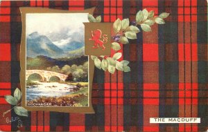 Tucks Oilette Postcard 9413 Clan Tartan MacDuff Lochnagar Scotland UK