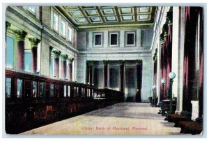 1910 Interior Bank of Montreal Montreal Quebec Canada Antique Posted Postcard