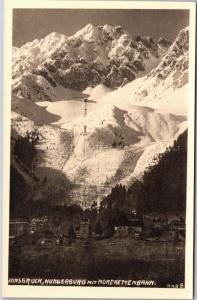 Innsbruck, Hungerburg with Mordkettenbahm Cable Cars Vintage Postcard H19