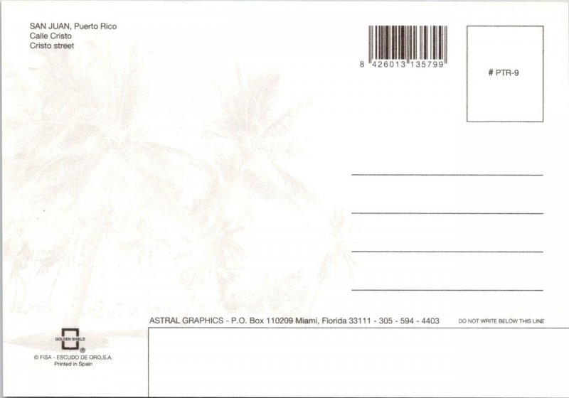 2~4X6 Postcards Puerto Rico AIRPORT & AERIAL VIEWS~San Juan CRISTO STREET SCENE