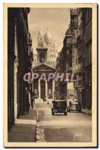 Postcard Old Paris strolling Rue Laffitte Church of Our Lady of Loreto and Ba...