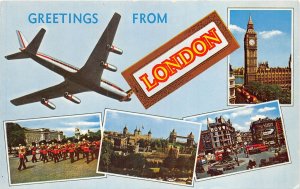 US53 UK real photo England London multi view airplane soldier 1967 plane