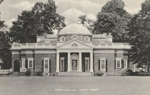 VINTAGE POSTCARD MONTICELLO - WEST FRONT HOME OF THOMAS JEFFERSON MINT CONDITION