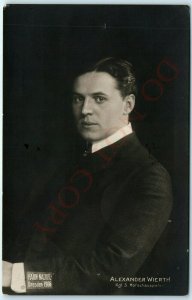 c1906 Alexander Wierth RPPC Stage Actor Photo Postcard Hahn Nachfl Dresden A3