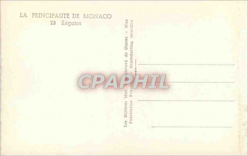 Old Postcard The principality of Monaco Yacht Regattas