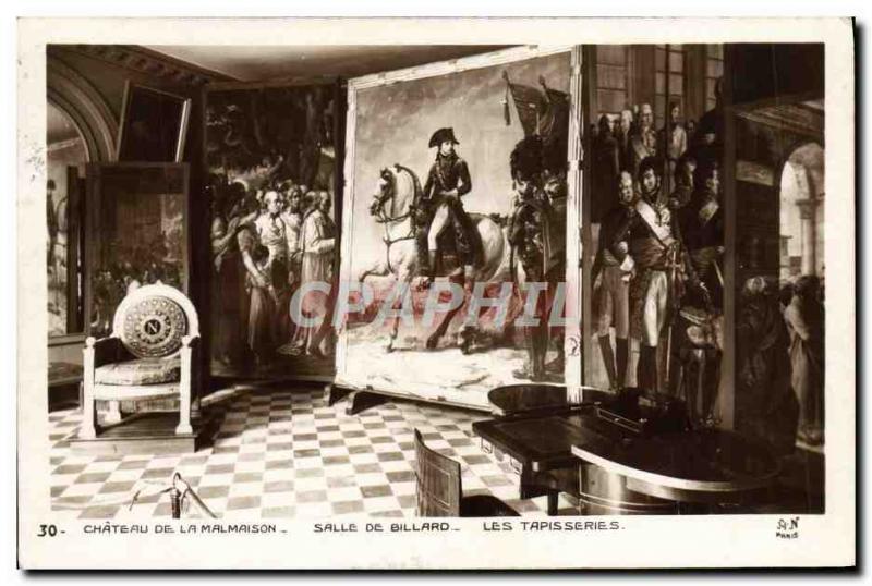 Old Postcard Chateau De Malmaison Room Billiard tapestries Napoleon 1st