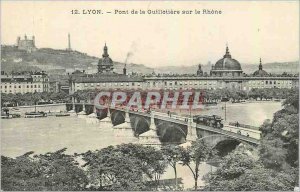 Old Postcard Lyon the Guillotiere bridge over the Rhone Tramway