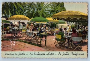 1940 La Jolla California Postcard Dinning Patio La Valencia Hotel Exterior View