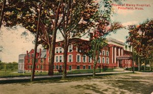 Vintage Postcard 1911 House Of Mercy Hospital Building Pittsfield Massachusetts