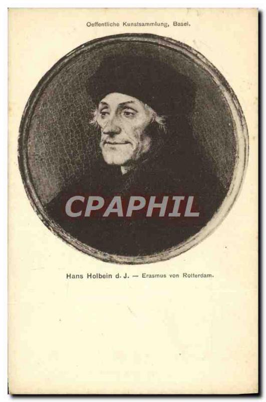 Postcard Old Oeffentliche Kunstsammlung Basel Hans Holbein Erasmus von Rotterdam