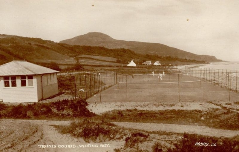 Tennis Courts Whiting Bay Isle Of Arran Scottish Antique Real Photo Postcard