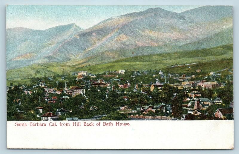 Postcard CA Santa Barbara View From Hill Back of Bath House c1907 View Q13