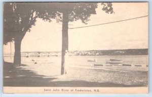 Saint John River at Fredericton NEW BRUNSWICK Canada Postcard