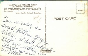 Greetings From San Fernando Valley Los Angeles CA Vintage Postcard