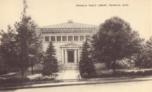 Franklin Public Library - Franklin, Massachusetts Postcard