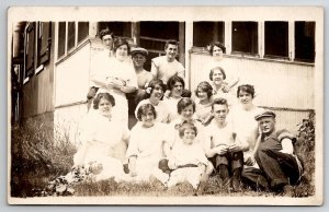 RPPC Group Young Ladies And Handsome Men Darling Girl Real Photo Postcard K30