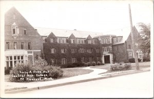 RPPC Sloan Hall, Central Michigan College Mt Pleasant MI Vintage Postcard V70