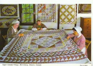 Canada Postcard - Quilt Making, Upper Canada Village, Morrisburg, Ontario 13706A