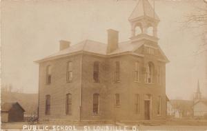 D15/ St Louisville Ohio Postcard Real Photo RPPC c1910 Public School Building