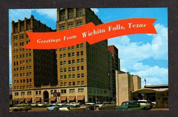 TX Greetings WICHITA FALLS TEXAS Postcard Hamilton Bldg