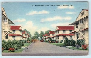 ATLANTA, Georgia GA ~ Reception Center FORT McPHERSON c1940s WWII Era Postcard