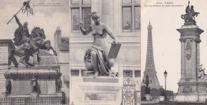 William The Conqueror 3x Paris French Military Statue Old Postcard s